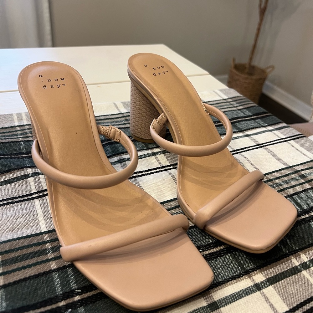 A New Day Tan Heels with Stiletto Design
